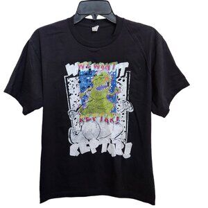 Rugrats‎ We Want Reptar! T-shirt Men's Size M Black Short Sleeves FLAW